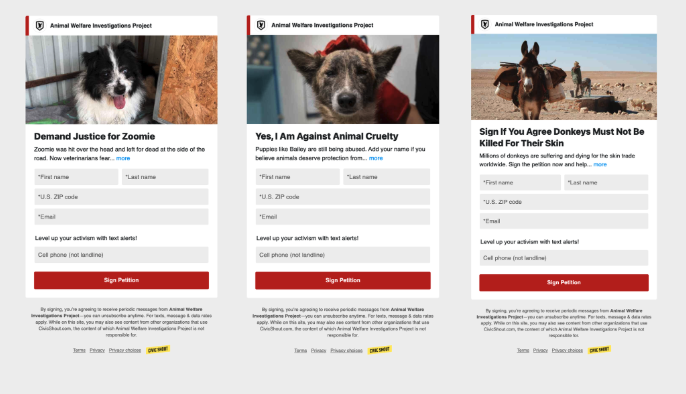AWIP petitions on Civic Shout